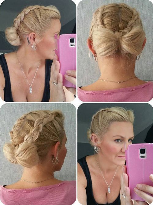 braids and bow updo