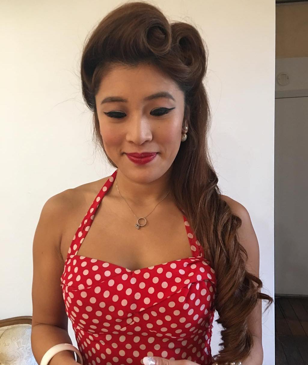 formal side pin up hairstyle for long hair
