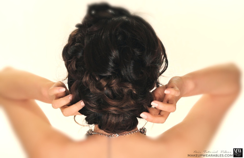 curly braided updo
