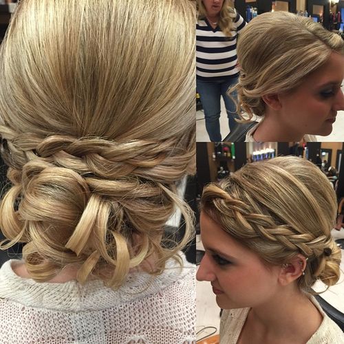 fancy curled updo with a braid