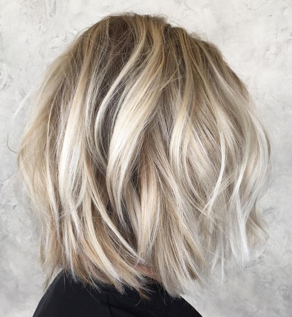 Messy Long Blonde Bob With Sliced Ends