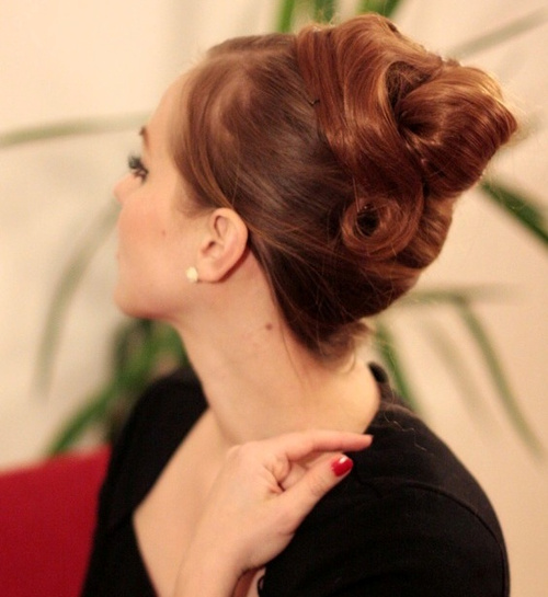 vintage updo for long hair