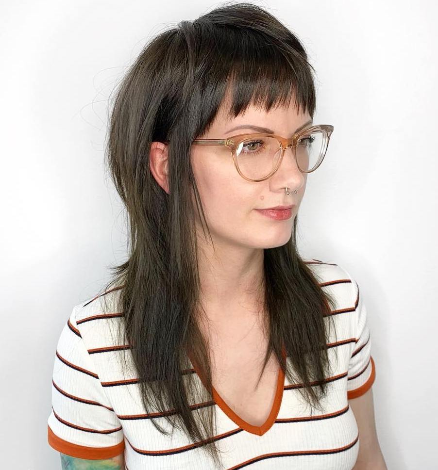 Long Straight Shag With Baby Bangs