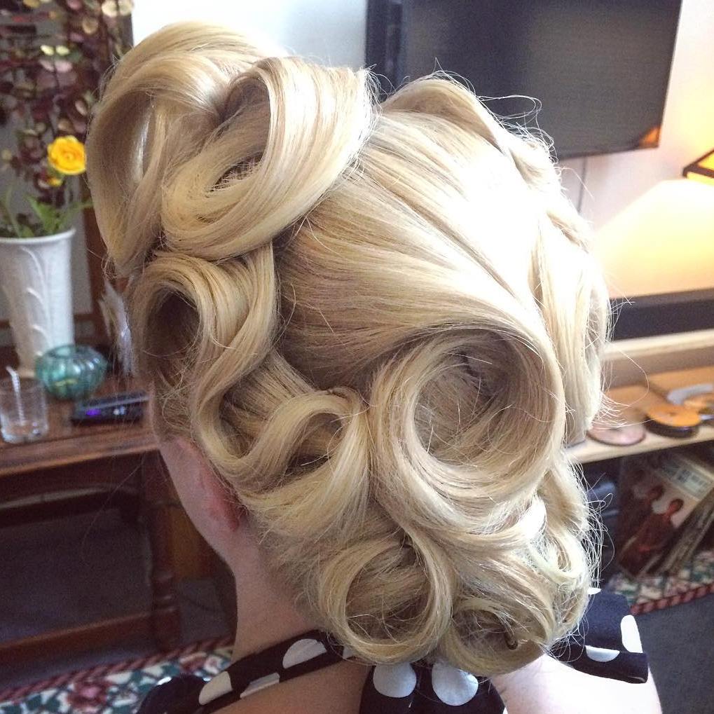 Vintage Updo With Pin Curls