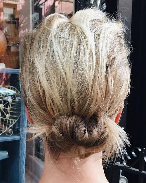 low messy updo for short hair