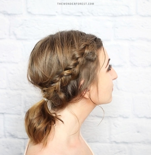 braided updo with a pony
