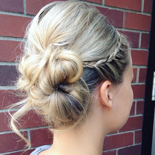 Side Bun With A Bouffant