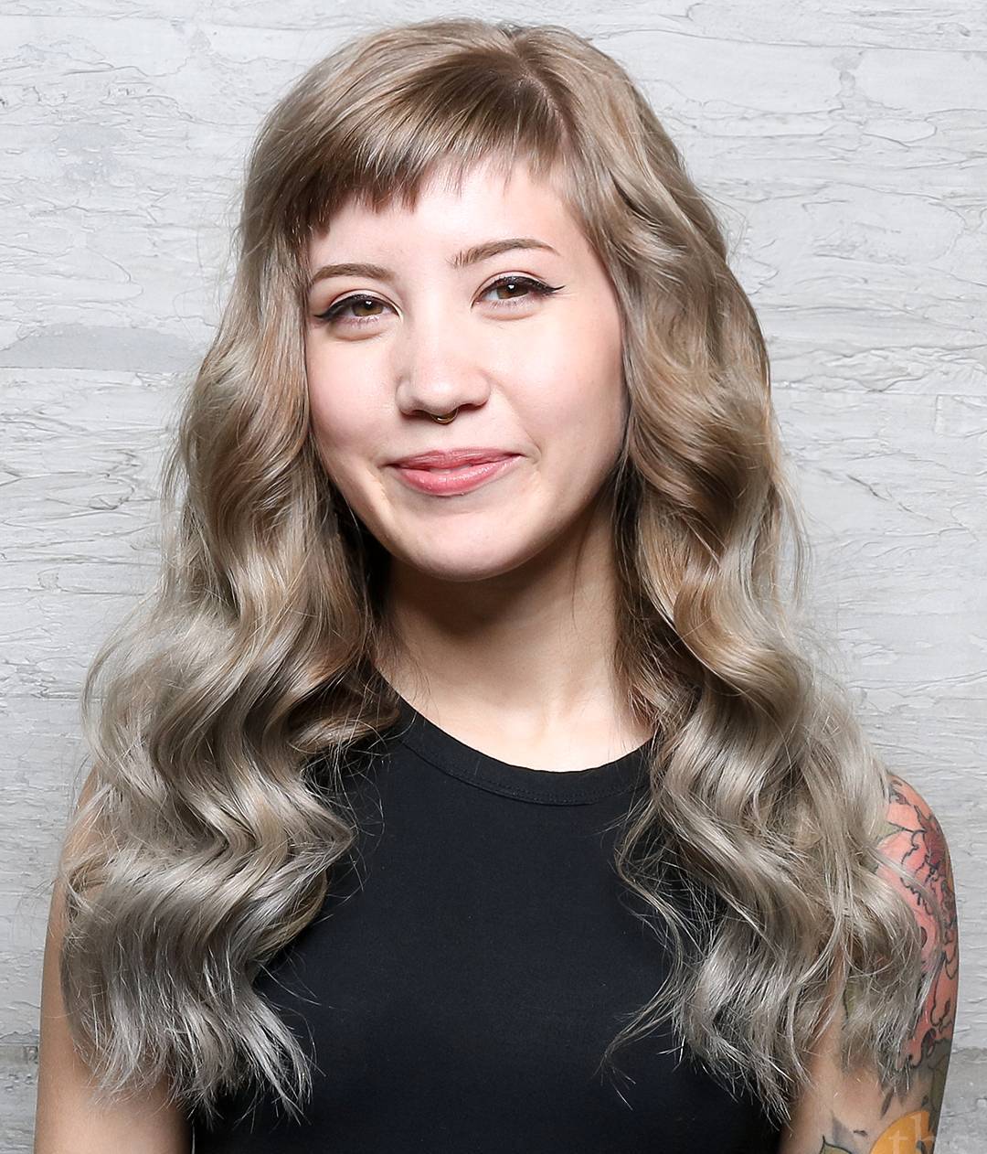 Long Wavy Light Brown To Silver Ombre Hair