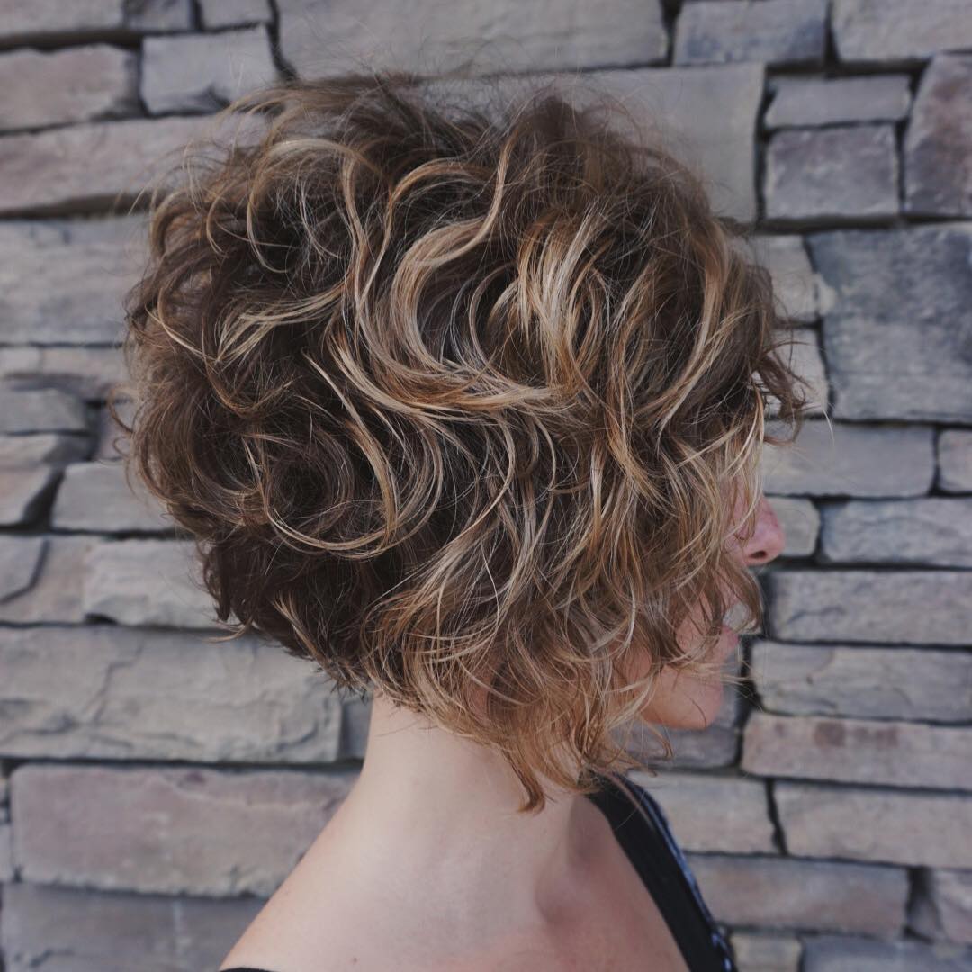 Stacked Inverted Curly Bob