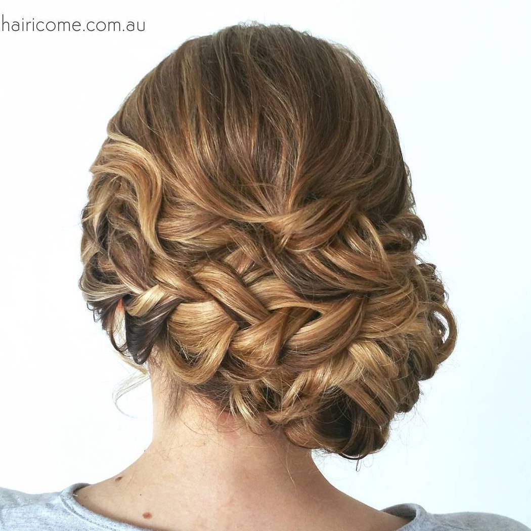 Messy Curly Braided Updo