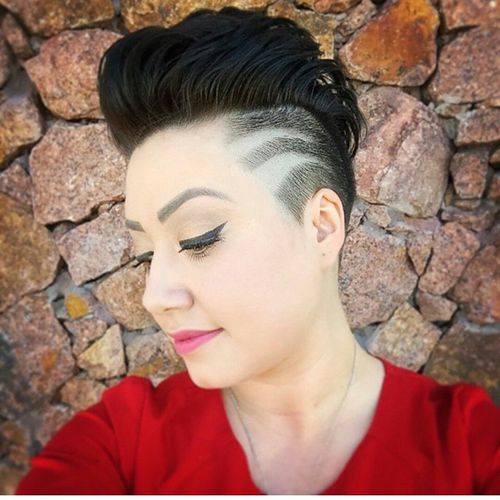 women's mohawk with shaven design