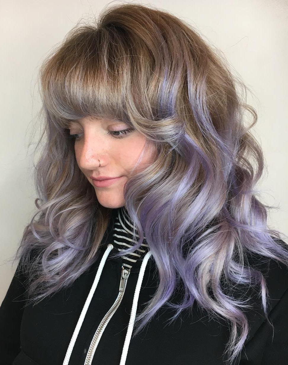 Light Brown Hair With Lavender Balayage