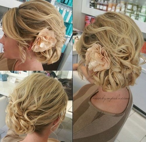 side messy curly updo