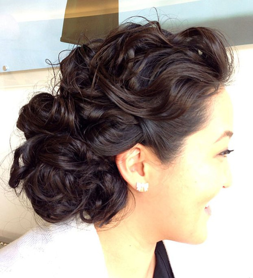 loose curly formal updo