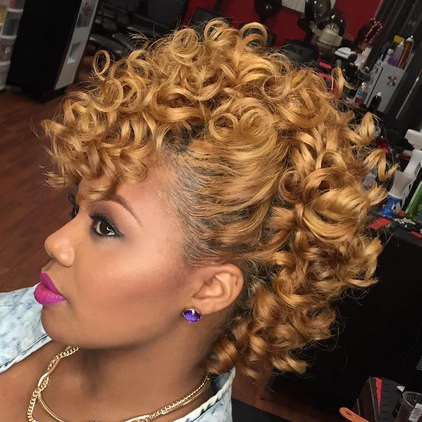 African American Curly Blonde Mohawk