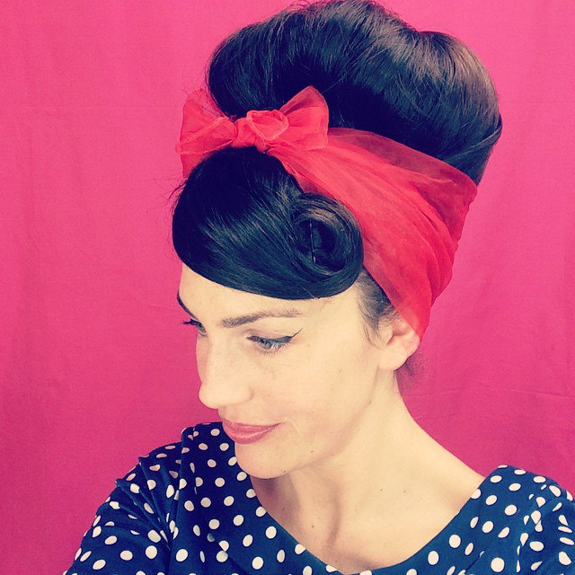 Pinup Updo With A Scarf