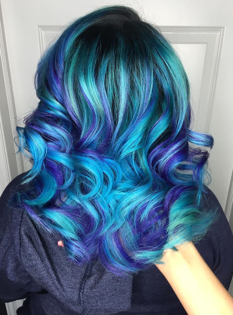 Teal Hair With Purple Highlights