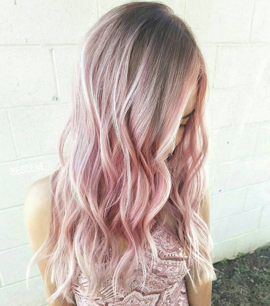 Light Pastel Pink Balayage Hair