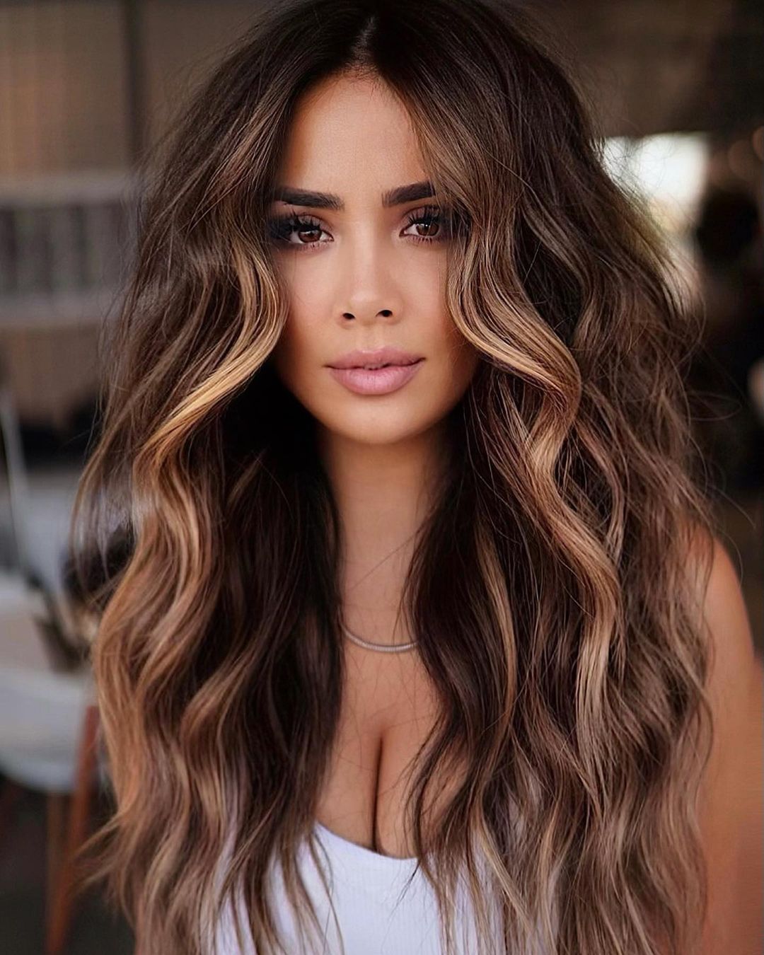Brown Hair with Face Framing Highlights