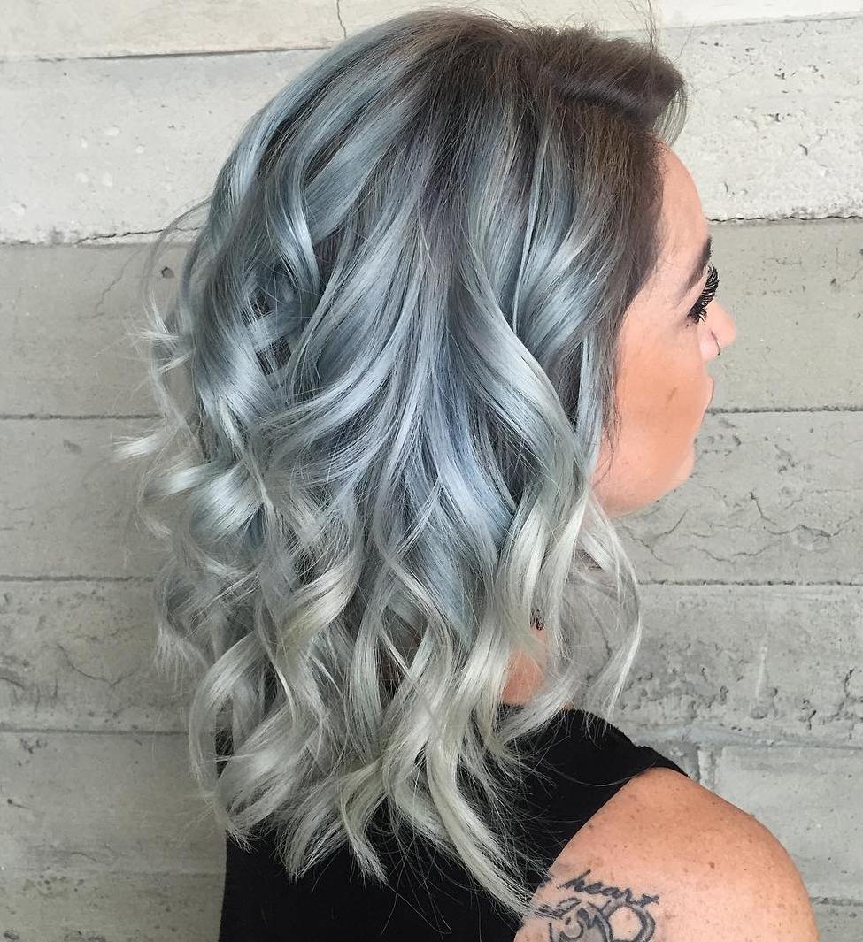 Pastel Blue And Silver Hair