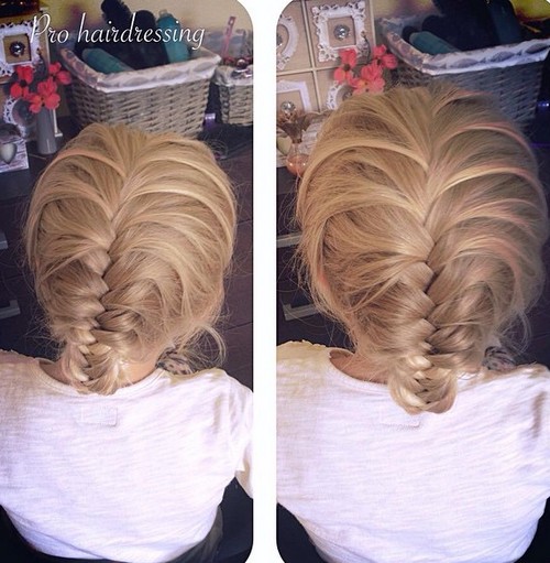 simple braided back to school updo