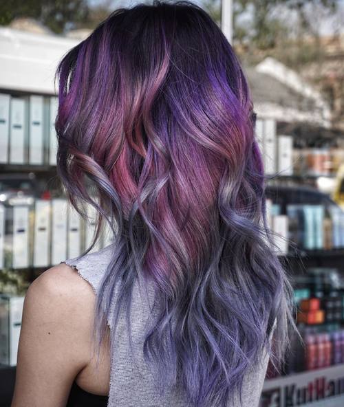 Purple To Gray Ombre Hair