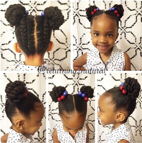 pigtail buns for black girls