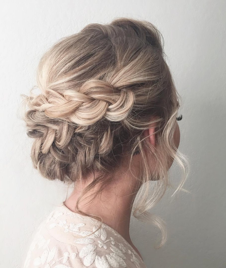 Loose Updo With Dutch Braids