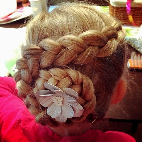 swirl braid updo for little girls