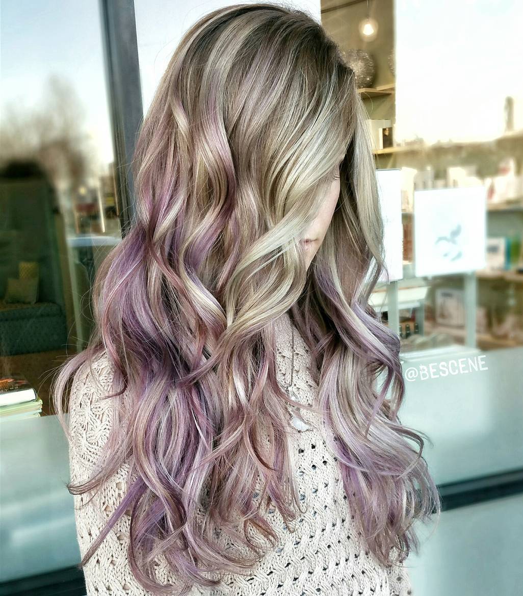 Long Lilac Ombre Hair