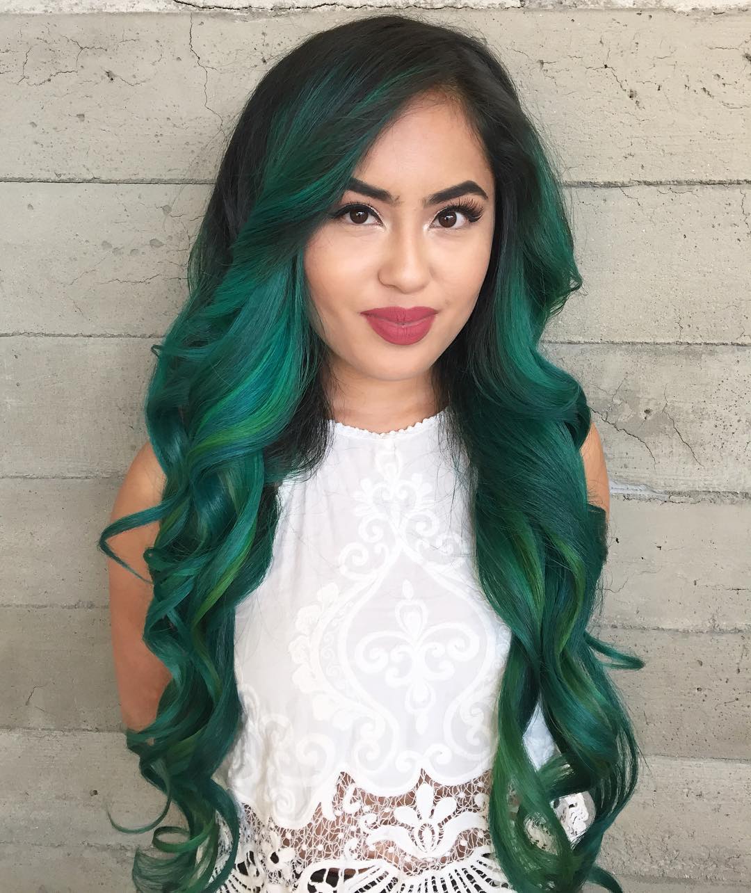 black to emerald green ombre