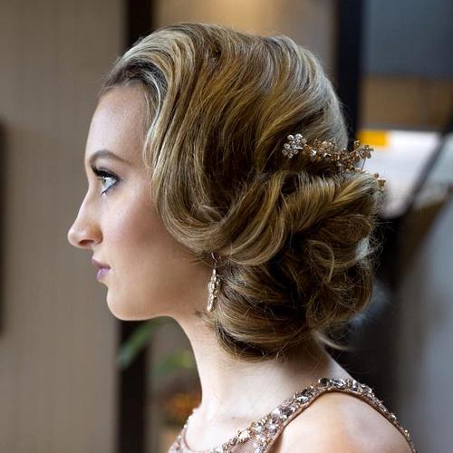curly vintage updo