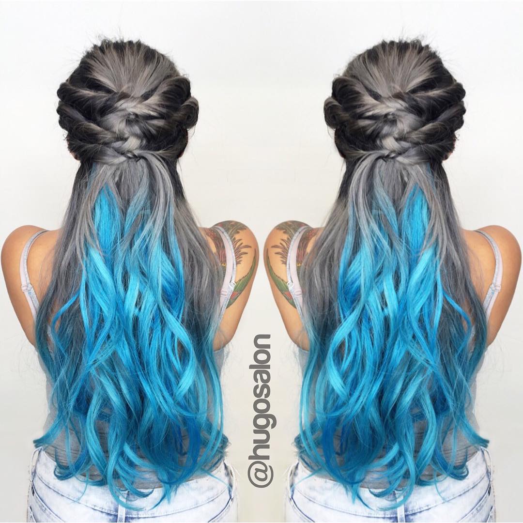 Gray And Turquoise Hair