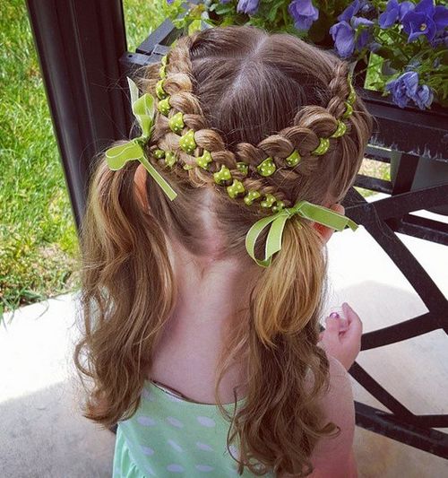 lace braids and pigtails for girls