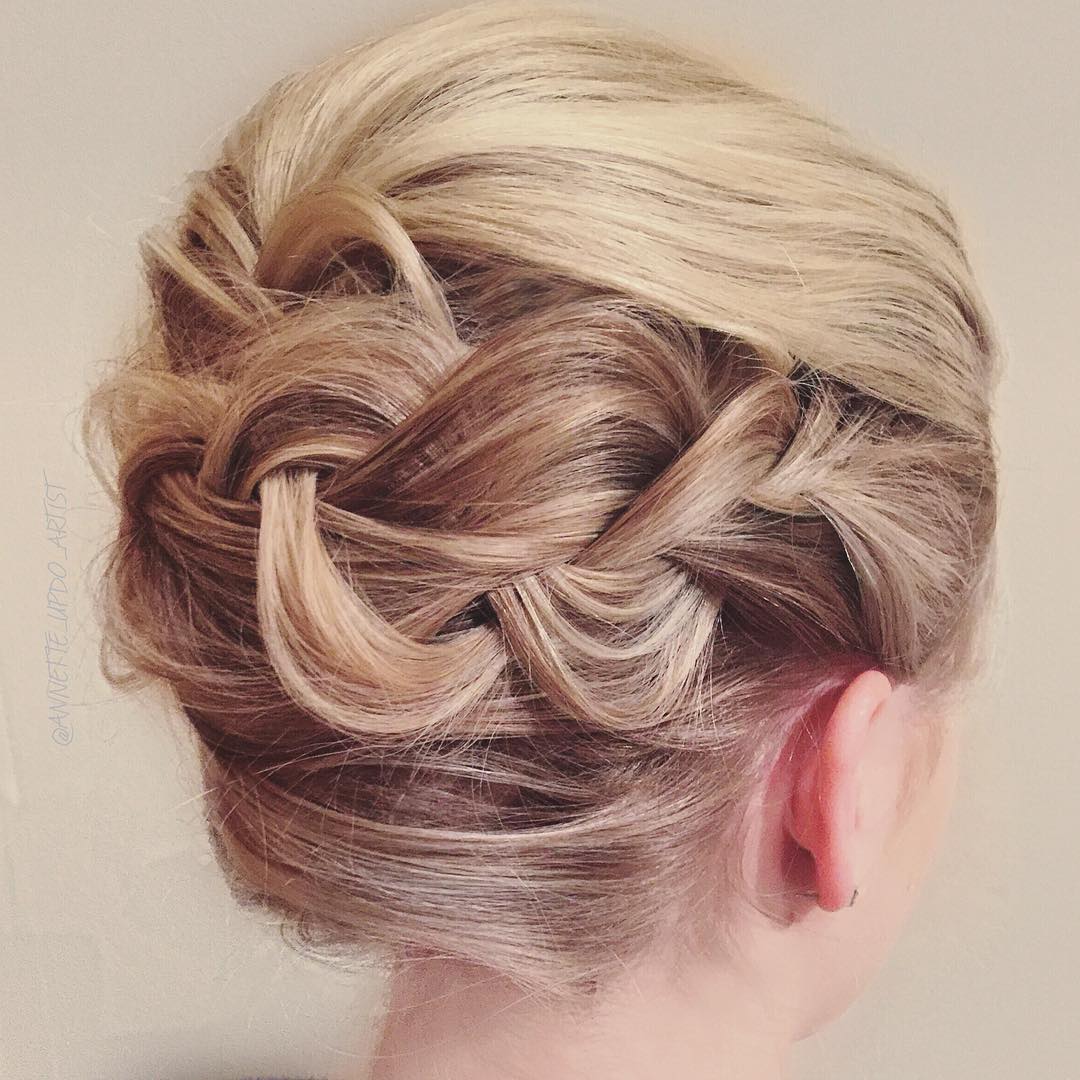 French Roll Updo With A Braid