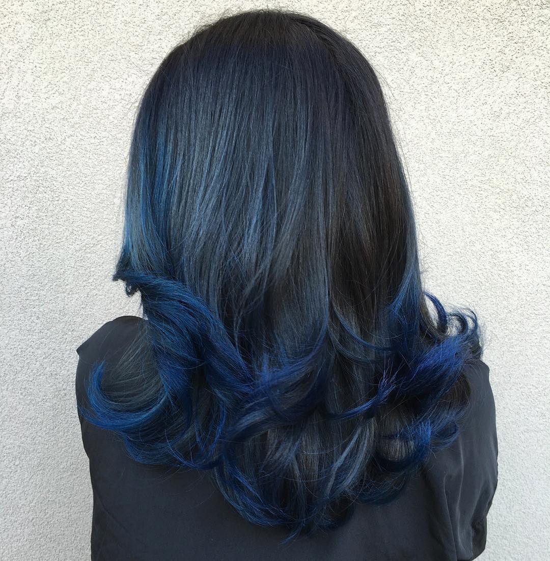 Black Hair With Blue Ends
