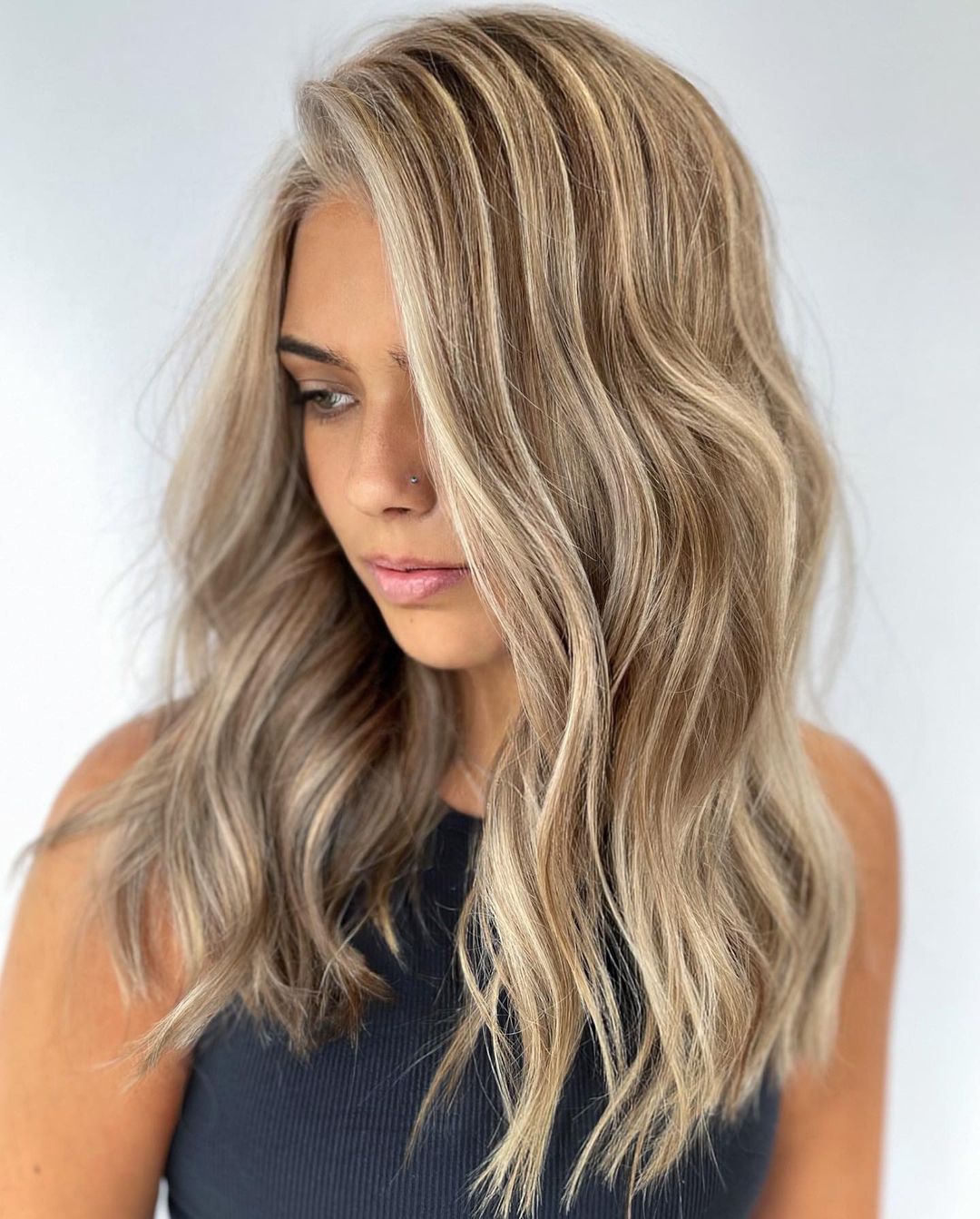 Dirty Blonde Hair with Platinum Highlights