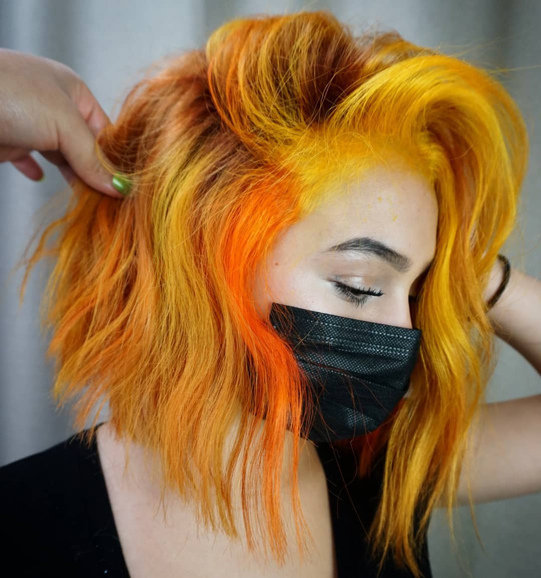 Natural Red Hair with Yellow and Orange Highlights