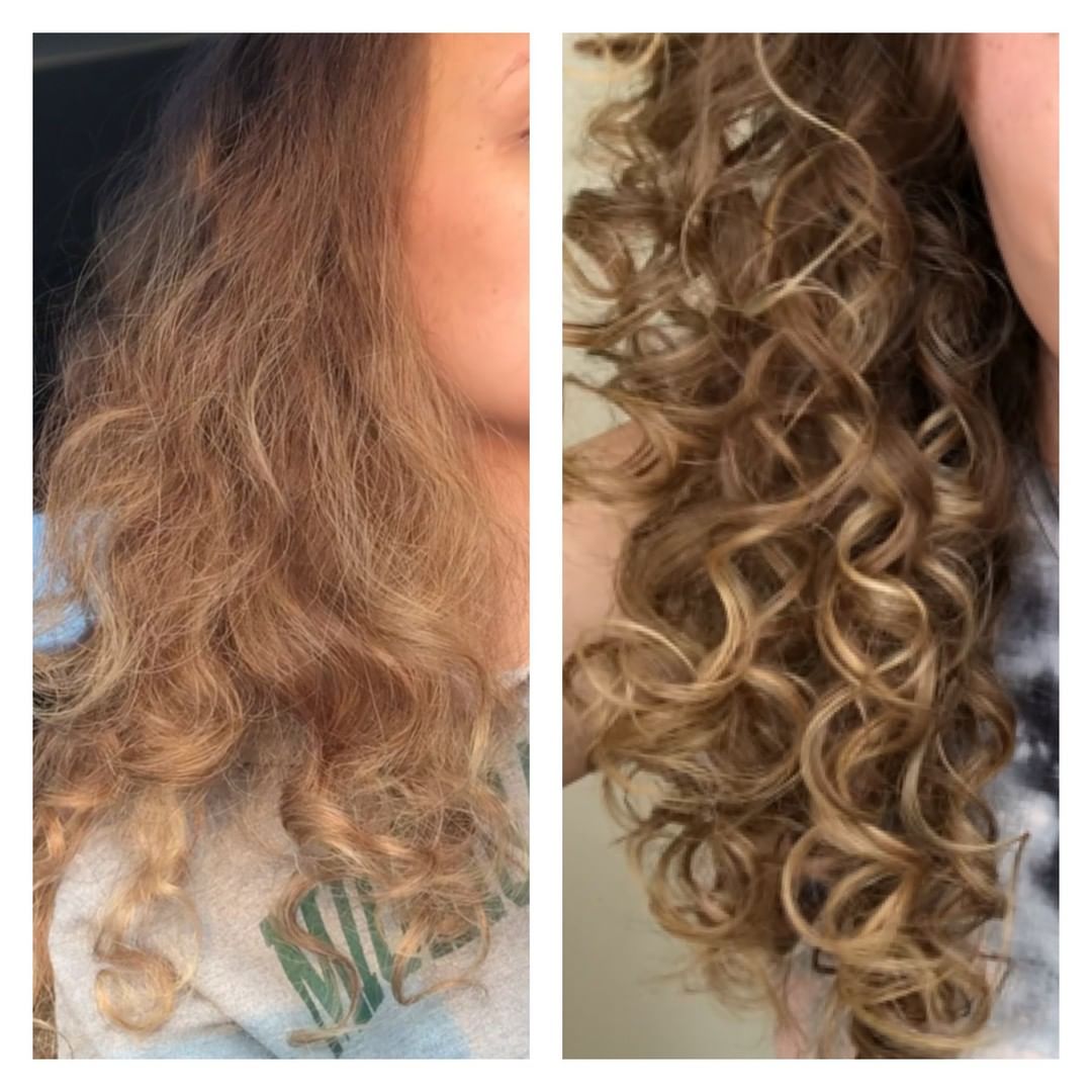 Dry Curly Hair With and Without Styling