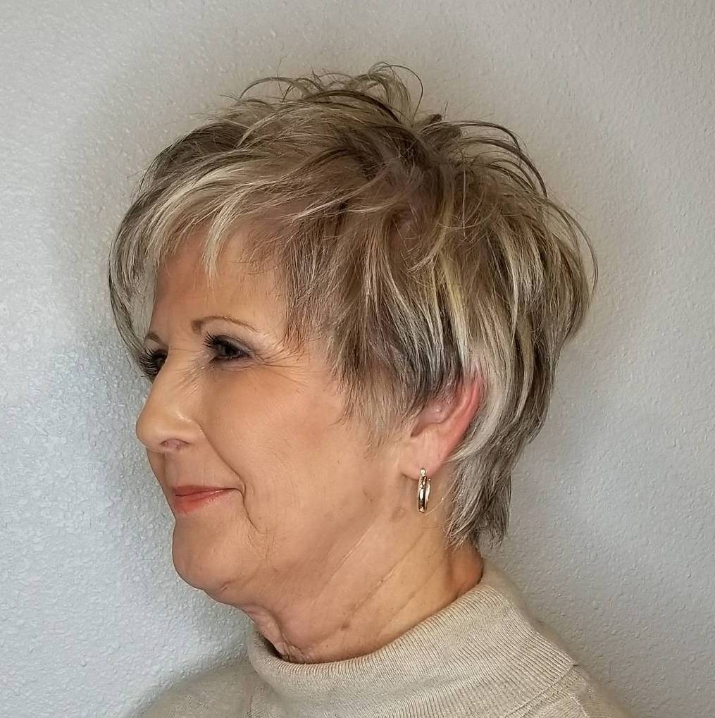 Feathered Pixie for Fine Hair Over 50
