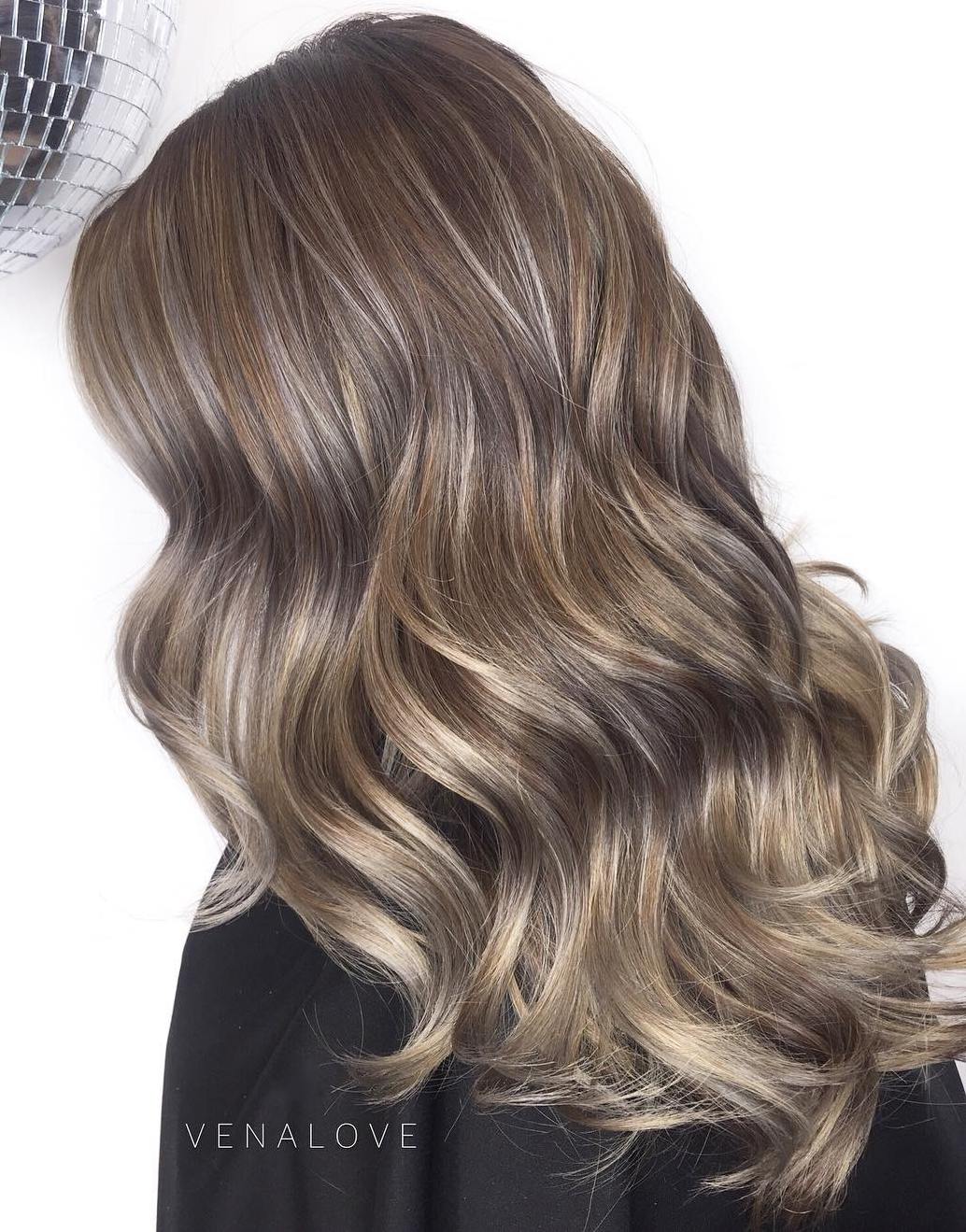 Brown Hair With Subtle Silver Highlights