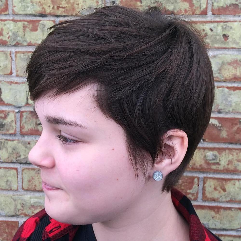 Brown Layered Pixie