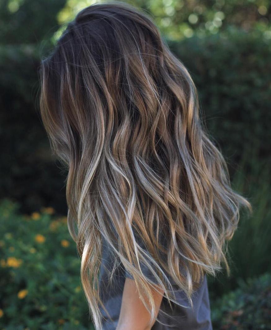 Long Brown Hair With Gray Highlights