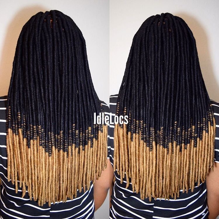 Black To Blonde Ombre Faux Locs