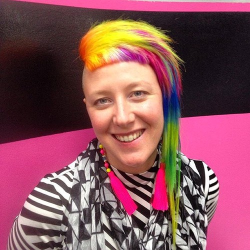 Funky Asymmetrical Rainbow Hairstyle