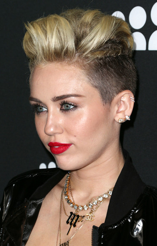 Miley Cyrus short hair with undercuts