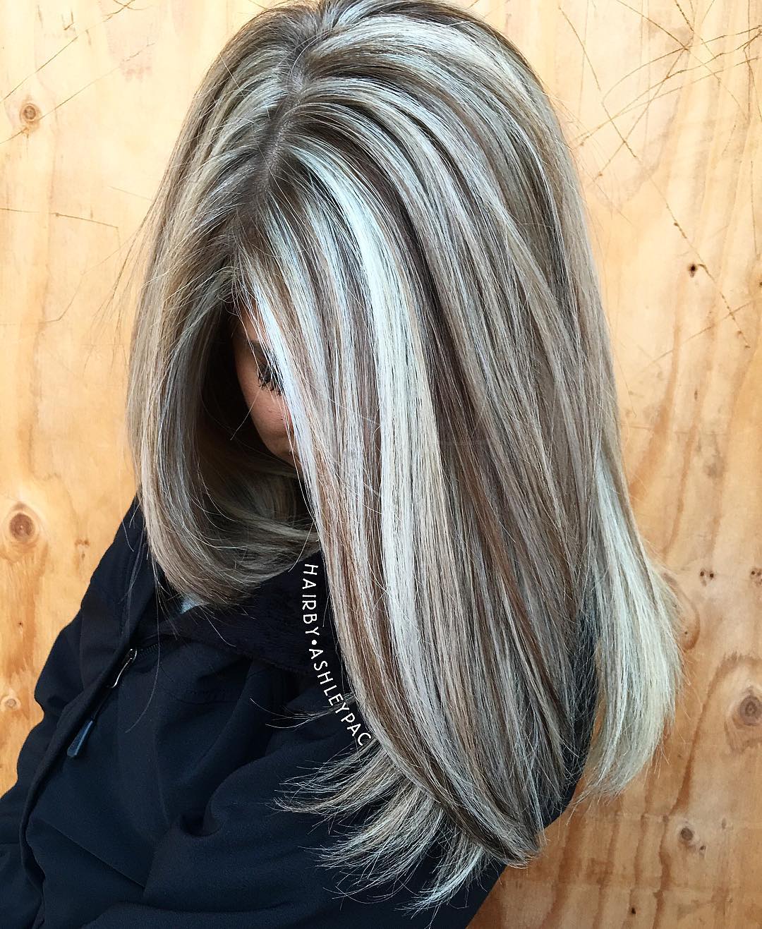 Warm Light Brown Hair With Silver Blonde Highlights