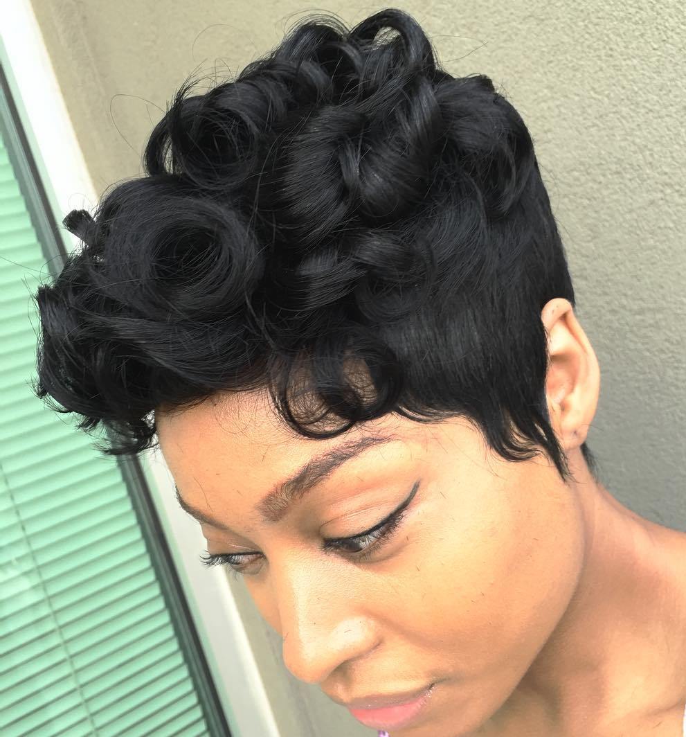 short curly pixie weave