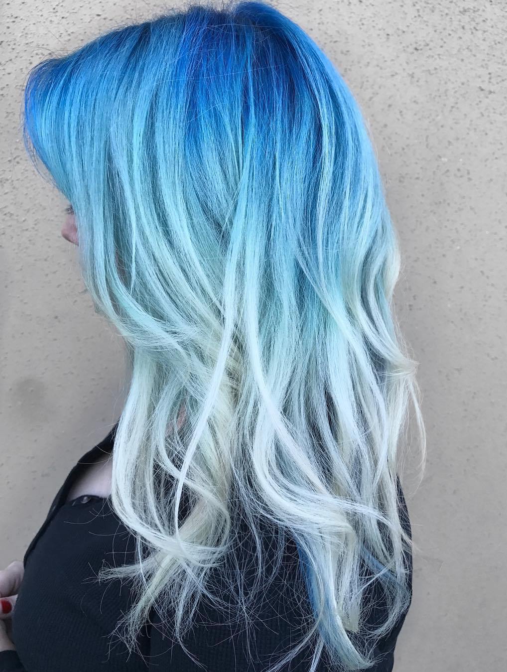 long blue and blonde hair