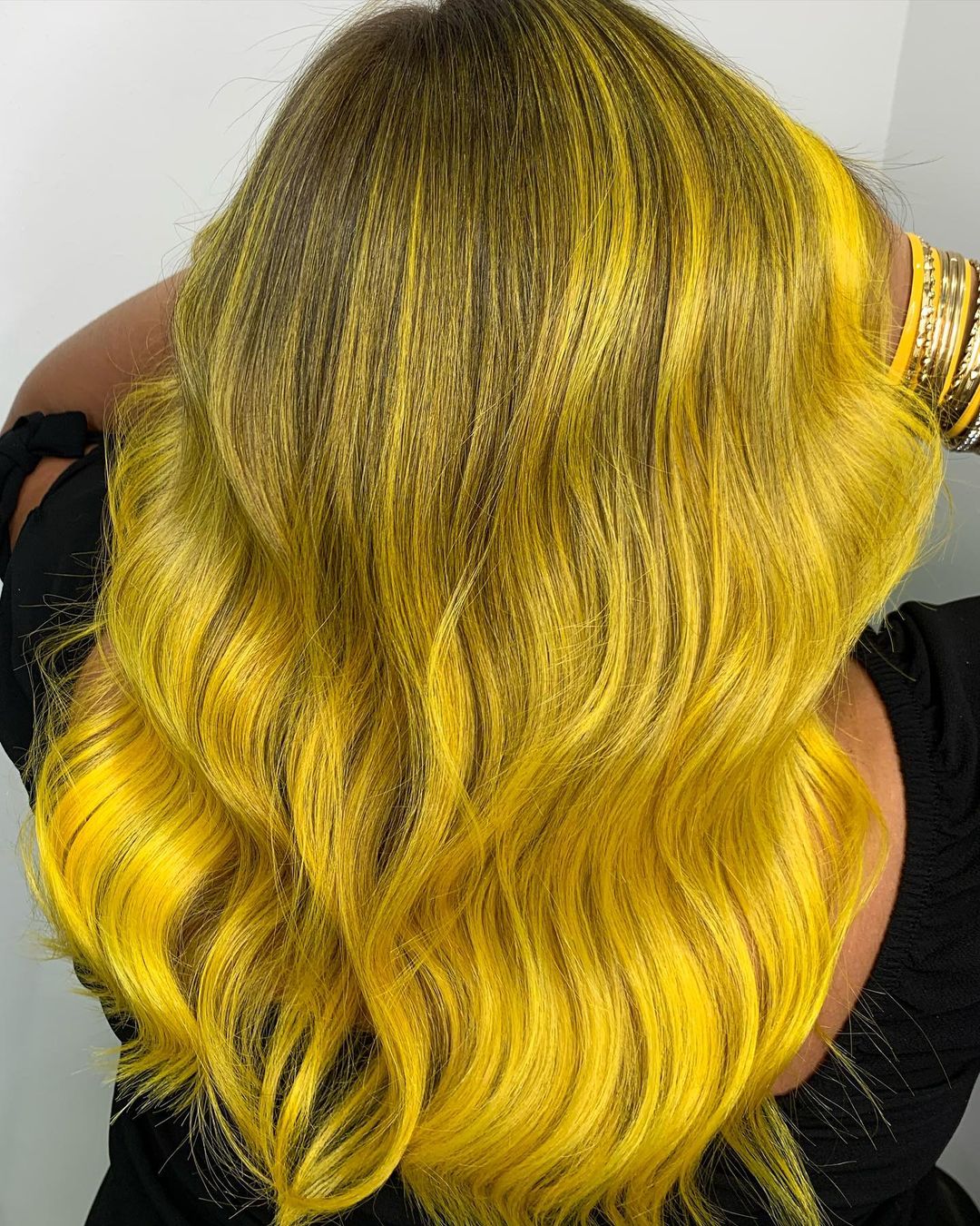 Yellow Highlights on Dark Hair